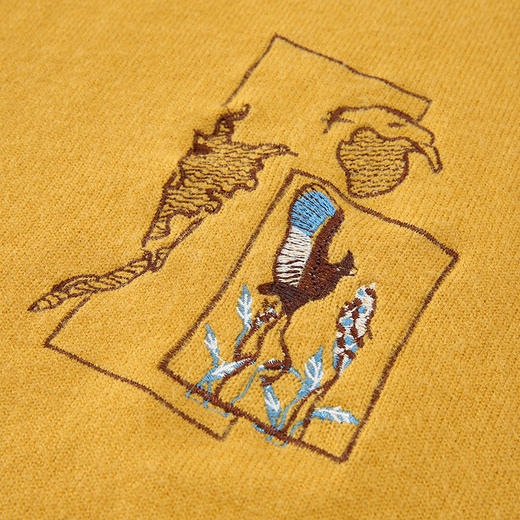 涂鸦刺绣拼色连帽针织衫，秋装新款复古宽松休闲套头上衣GYM-SW0746 商品图3