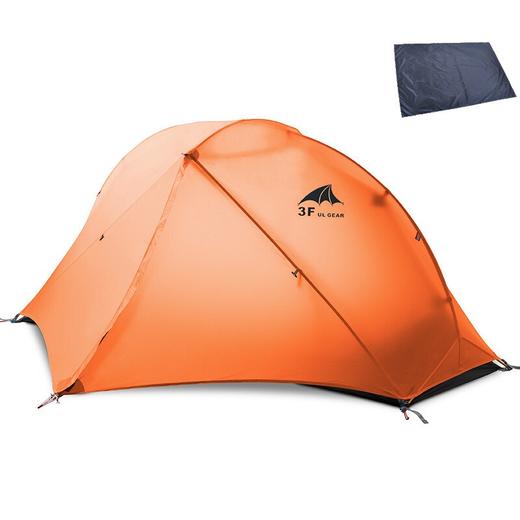 【捡漏到手！）！单人款15D 捡漏现货！】三峰出 三峰帐篷户外飘云1单人三四季户外露营自立铝杆轻量化双层帐篷 210T香橙橘三季 商品图1