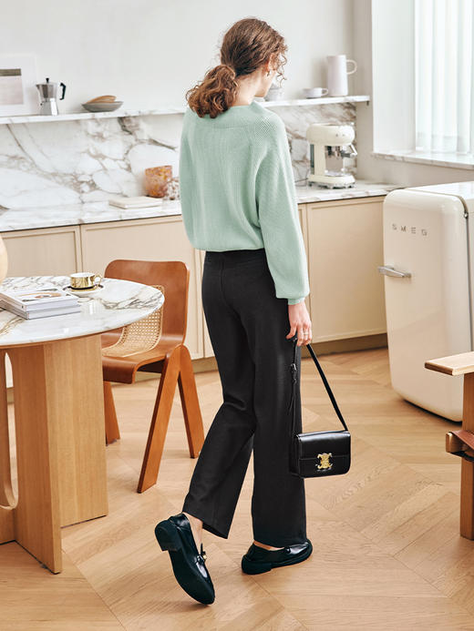 OLrain欧芮儿法式灰色休闲裤女夏季2023年新款高腰直筒阔腿西装裤 商品图2