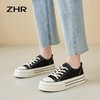 ZHR低帮板鞋女黑色学生布鞋2023秋季新款休闲百搭厚底帆布鞋 商品缩略图5