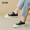 ZHR低帮板鞋女黑色学生布鞋2023秋季新款休闲百搭厚底帆布鞋 商品缩略图2