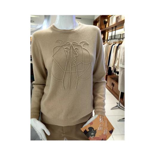 3楼  皮皮狗女式羊绒圆领绣花套衫 商品图0