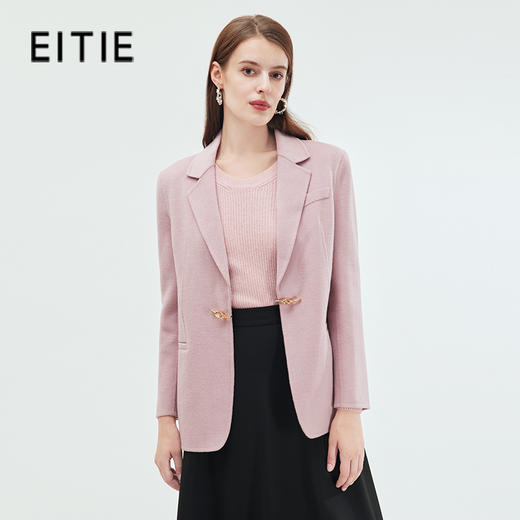 EITIE爱特爱冬季新款气质翻领显瘦一粒扣大衣外套7214913 商品图0