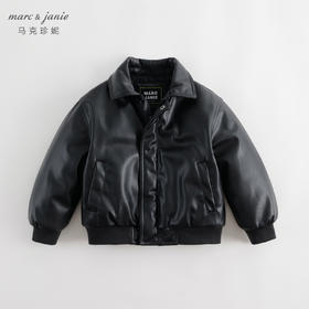 【夹棉】马克珍妮冬装男童潮酷机能风皮衣夹克儿童棉衣外套231373