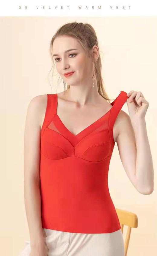 德绒保暖【双面磨绒无痕背心】冬季加绒背心  带胸垫打底秋衣  德绒内衣 商品图8