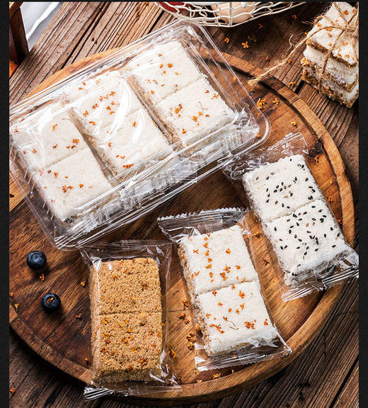 【49.9抢四盒！桂花米糕】夹心糕，满口回味；糯米糕，口感绵软。温州特色传统手工现做糕点桂花糕夹心糕糯米糕250克零食即食健康 商品图2