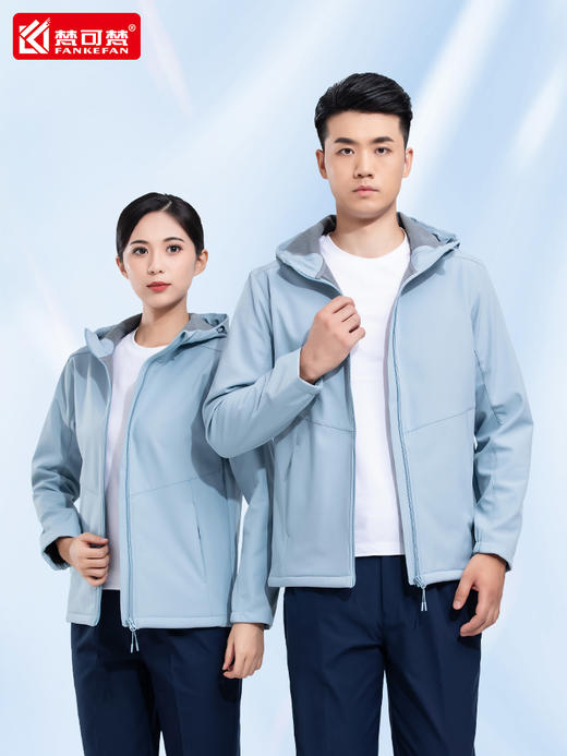 户外工作服外套冲锋衣定制印logo4S店汽修工装秋冬工服加绒夹克 商品图0