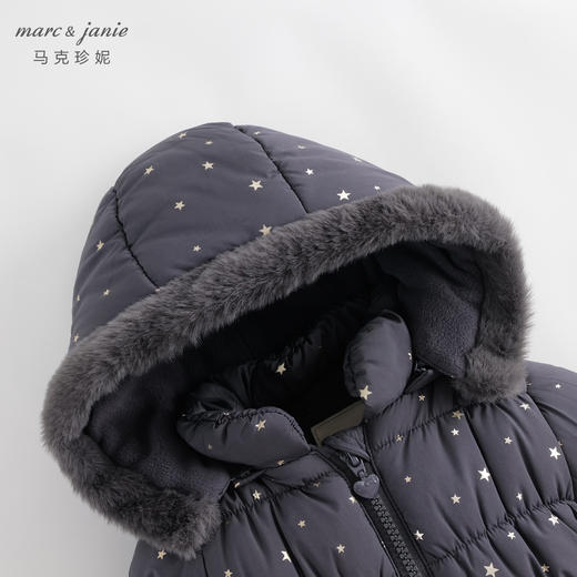 马克珍妮冬装新款 女童烫金加绒棉衣 儿童保暖外套 231215 商品图3