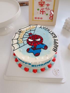 蜘蛛侠SPIDERMAN手绘蛋糕-低糖处理无添加