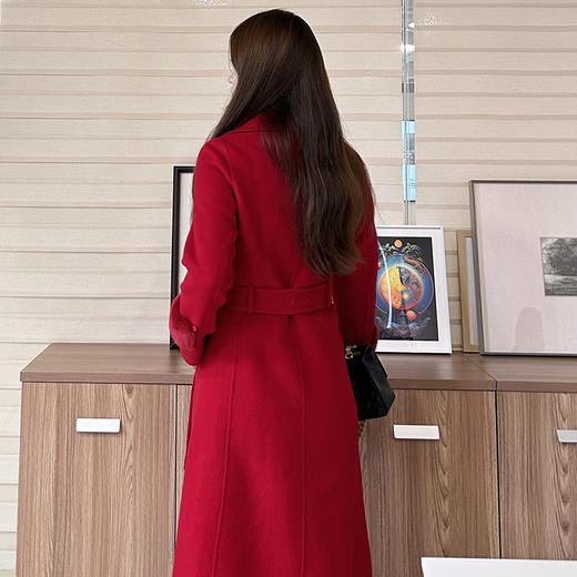 S2臣禾收腰系带大衣外套【羊绒羊毛】K214080225 袖口无毛毛装饰 介意慎拍 商品图4