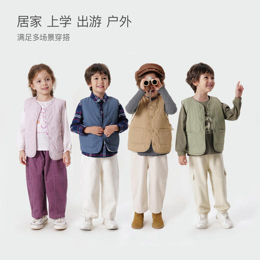 【三防】马克珍妮秋冬新款 男女童百搭加绒棉马甲 儿童上衣231170 商品图3