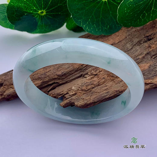 派瑞翡翠 翡翠手镯 糯种 飘花 商品图0