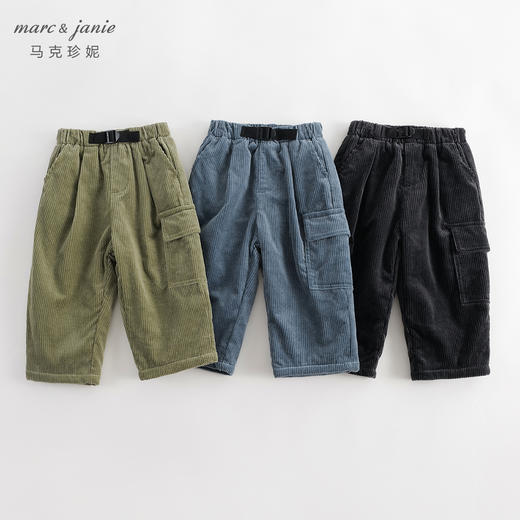 马克珍妮冬装新款 男童城市户外灯芯绒加绒工装裤 儿童裤子231972 商品图0