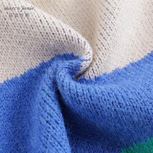 【柔软柔蓝绒】马克珍妮冬装新款 男童不规则色块宽松毛衣231311 商品图4