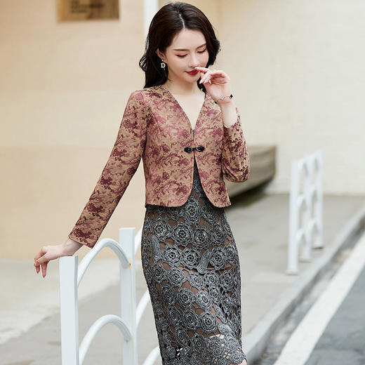 披肩女短款外套，春秋季新款西装配旗袍百搭开衫HR-CME8061 商品图2