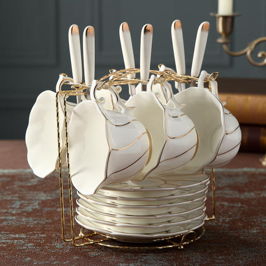 DD-欧式咖啡杯套装英式茶杯茶具杯碟欧美陶瓷红茶杯下午茶杯子送架子 商品图1