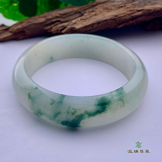 派瑞翡翠 翡翠手镯 糯种 飘花 商品图2