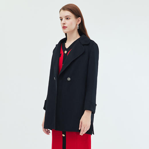 EITIE爱特爱冬季新款保暖100%绵羊毛外套大衣7214921 商品图2