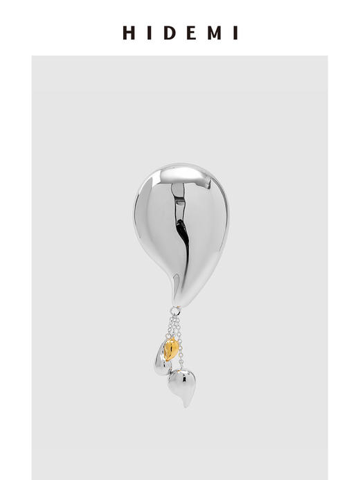 HIDEMI 流线型设计感小流苏吊坠式胸针 商品图1