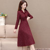 时尚优雅，秋季新款高腰中长款红色连衣裙QYM-YX-KMB27-Y 商品缩略图1