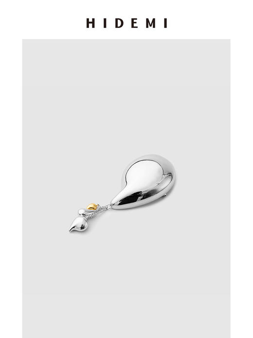 HIDEMI 流线型设计感小流苏吊坠式胸针 商品图3