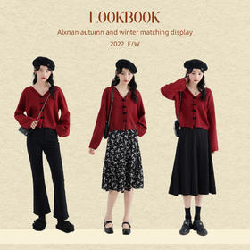 鹿向南 《花都海岸》复古v领蝴蝶结外穿开衫秋冬2023气质毛衣女