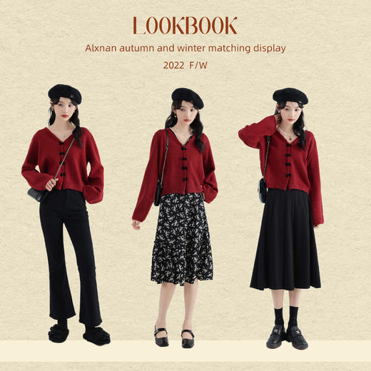 鹿向南 《花都海岸》复古v领蝴蝶结外穿开衫秋冬2023气质毛衣女 商品图0