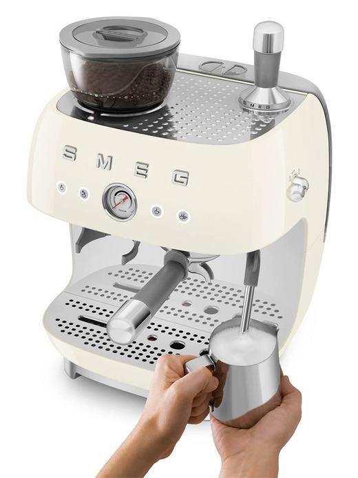 SMEG斯麦格新款研磨一体意式半自动咖啡机一键现磨咖啡蒸汽打奶泡 商品图2