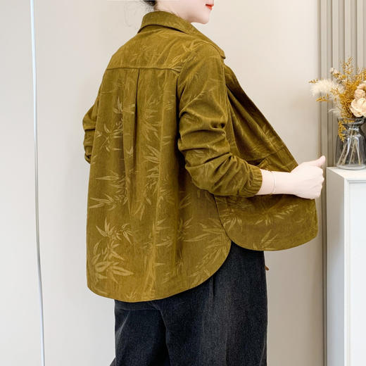 DD-妈妈装春秋新款灯芯绒外套时尚百搭长袖衬衫40-60岁洋气妈妈外套 商品图0