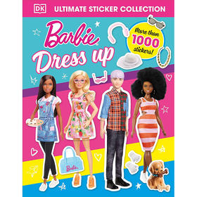 芭比换装终极贴纸书 儿童互动游戏书 英文原版 Barbie Dress Up Ultimate Sticker Collection