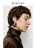 HIDEMI 【papi酱同款】流线型设计感金银拼色椭圆形耳钉 商品缩略图3