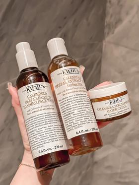 Kiehls/科颜氏金盏花爽肤水/金盏花三件套 洁面啫喱230ml+爽肤水500ml+爆水霜100ml 补水保湿 收缩毛孔化妆水男女