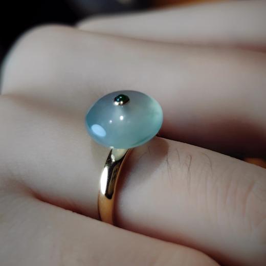 【月光】18k镶嵌翡翠戒指 商品图6