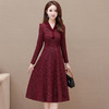 时尚优雅，秋季新款高腰中长款红色连衣裙QYM-YX-KMB27-Y 商品缩略图0