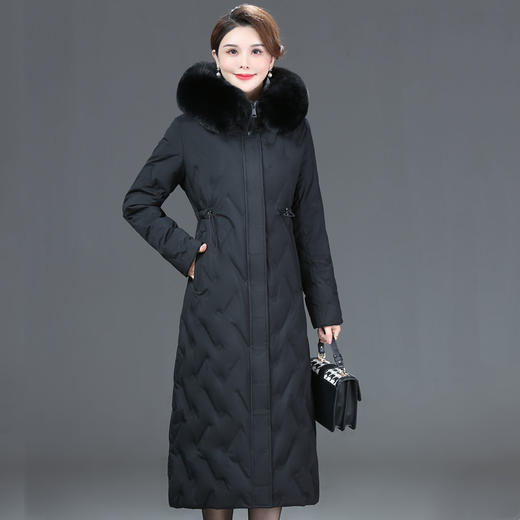 DD-2023新款3D印花蓝绿色羽绒服加长加厚加大码羽绒服修身显瘦时尚潮 商品图4