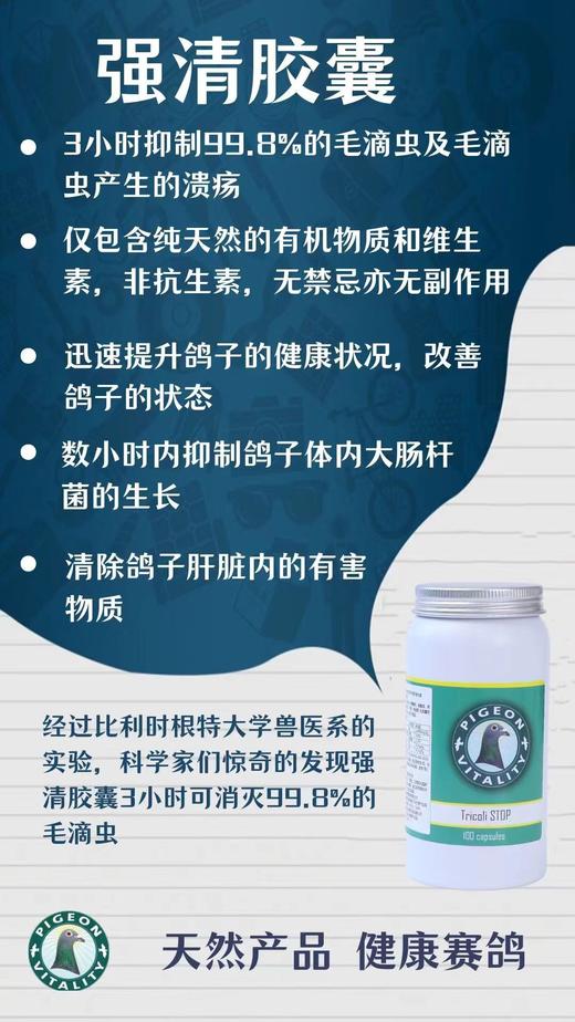 【强肝清滴胶囊TricoliStop】一次1粒，3小时内驱杀99.8%的毛滴虫（欧洲赛鸽活力） 商品图1