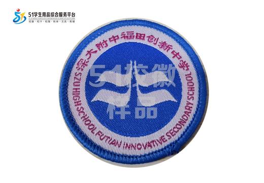 通版深圳市深大附中福田创新中学校织唛校徽名贴章可缝烫现货发51 商品图0