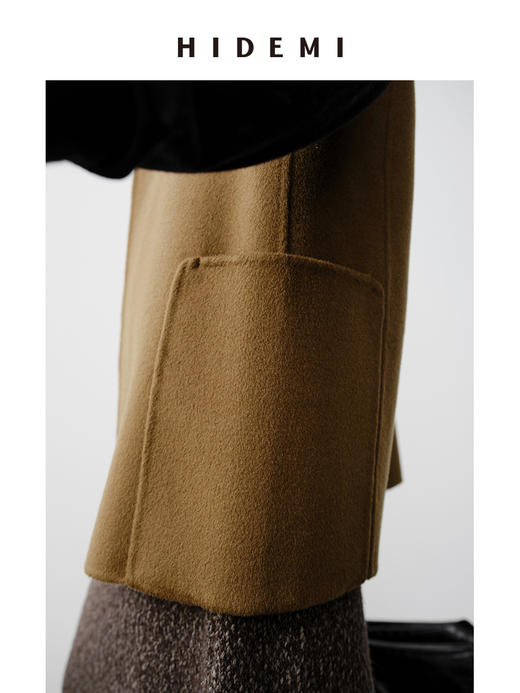 HIDEMI 澳洲美利奴羊毛极简翻领设计感廓形双面呢马夹 商品图6