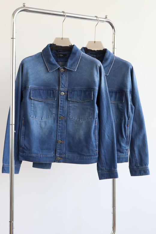 E.Z 插肩袖 宽松水洗口袋牛仔夹克外套 WT624 商品图0
