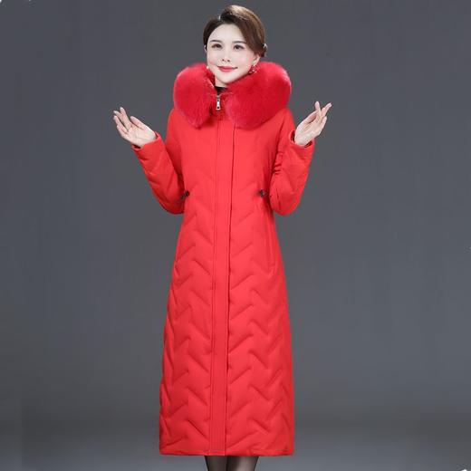 DD-2023新款3D印花蓝绿色羽绒服加长加厚加大码羽绒服修身显瘦时尚潮 商品图5