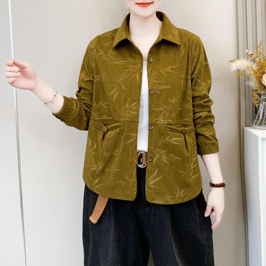 DD-妈妈装春秋新款灯芯绒外套时尚百搭长袖衬衫40-60岁洋气妈妈外套 商品图2