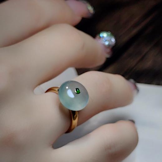 【月光】18k镶嵌翡翠戒指 商品图7