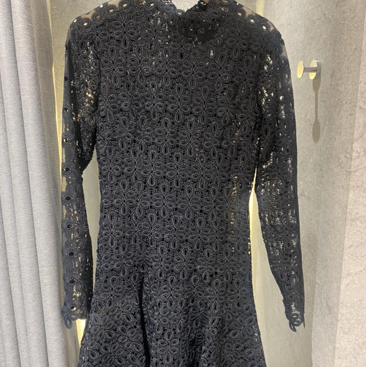 Jonathan Simkhai - Joy Guipure Lace Long Sleeve Mini Dress - Black -  女装  - 连身裙 - 黑色 商品图0