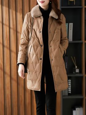 【部分现货】水貂毛保暖皮羽绒服女中长款水洗皮加厚皮衣外套2023新款冬季