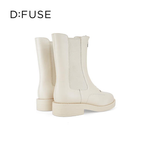 Dfuse迪芙斯冬季新品季新款牛皮圆头拉链休闲切尔西短靴DF34116005 商品图3