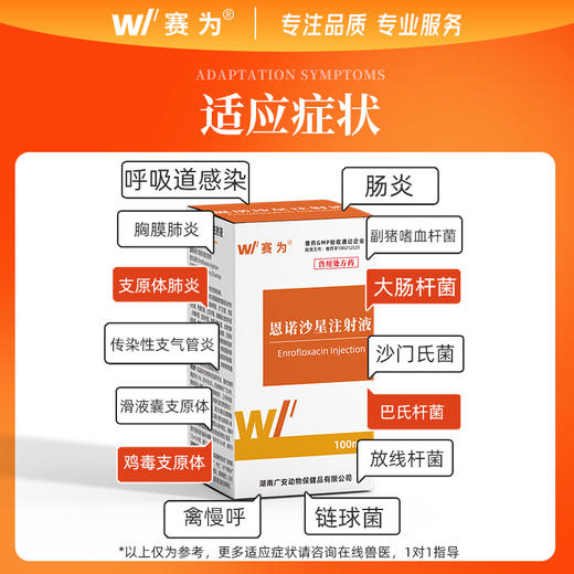 赛为10%恩诺沙星注射剂液兽用 猪肠炎止痢支原体牛羊宠物兽药针剂 商品图1