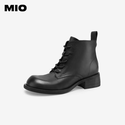 MIO米奥冬季新款粗跟显瘦马丁靴经典休闲靴中跟圆头短靴女M235634001 商品图1