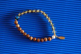 JSNM0142-4°金丝楠木黄水晶手串