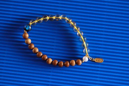 JSNM0142-4°金丝楠木黄水晶手串 商品图0