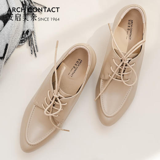 ARCHCONTACT安启美奈复古英伦风系带中跟粗跟皮鞋52857（ 商品图4